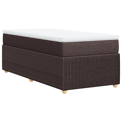 Boxspring met matras stof donkerbruin 90x200 cm