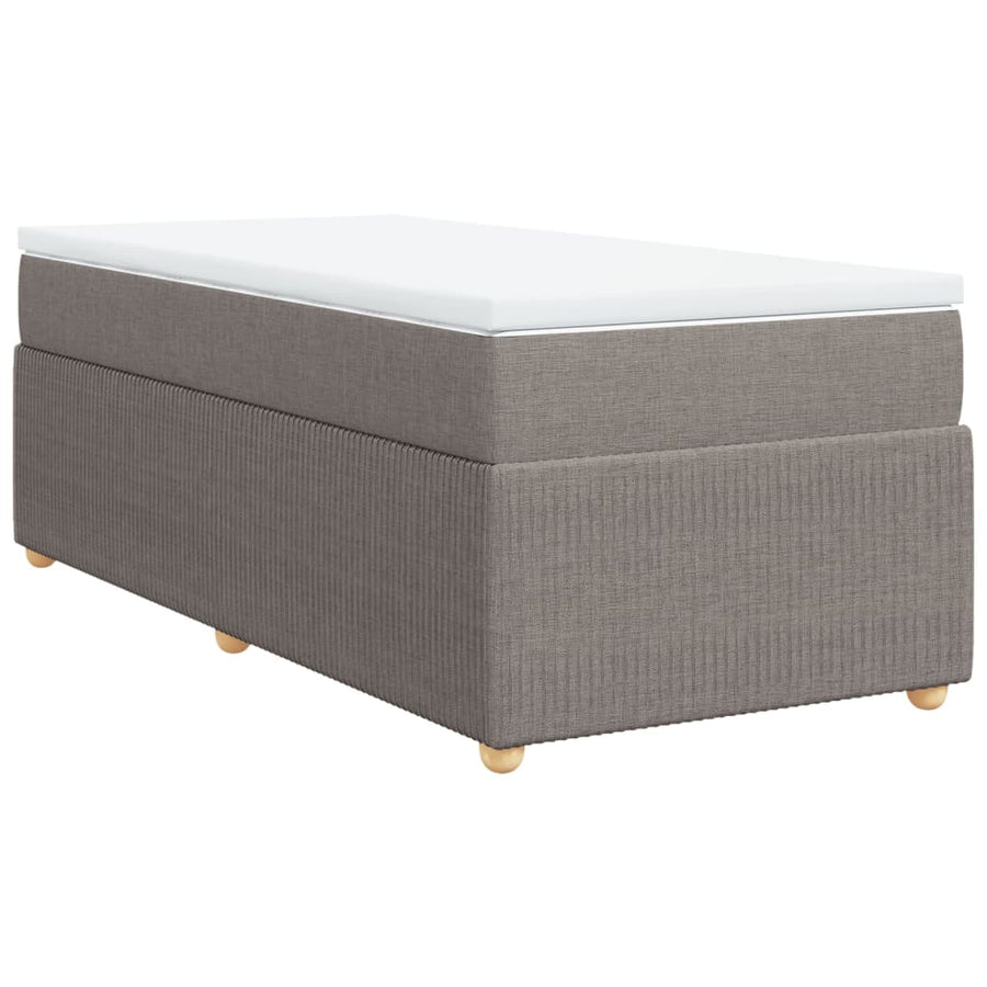 Boxspring met matras stof taupe 90x200 cm