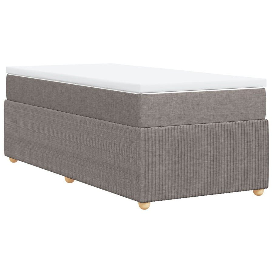 Boxspring met matras stof taupe 90x200 cm