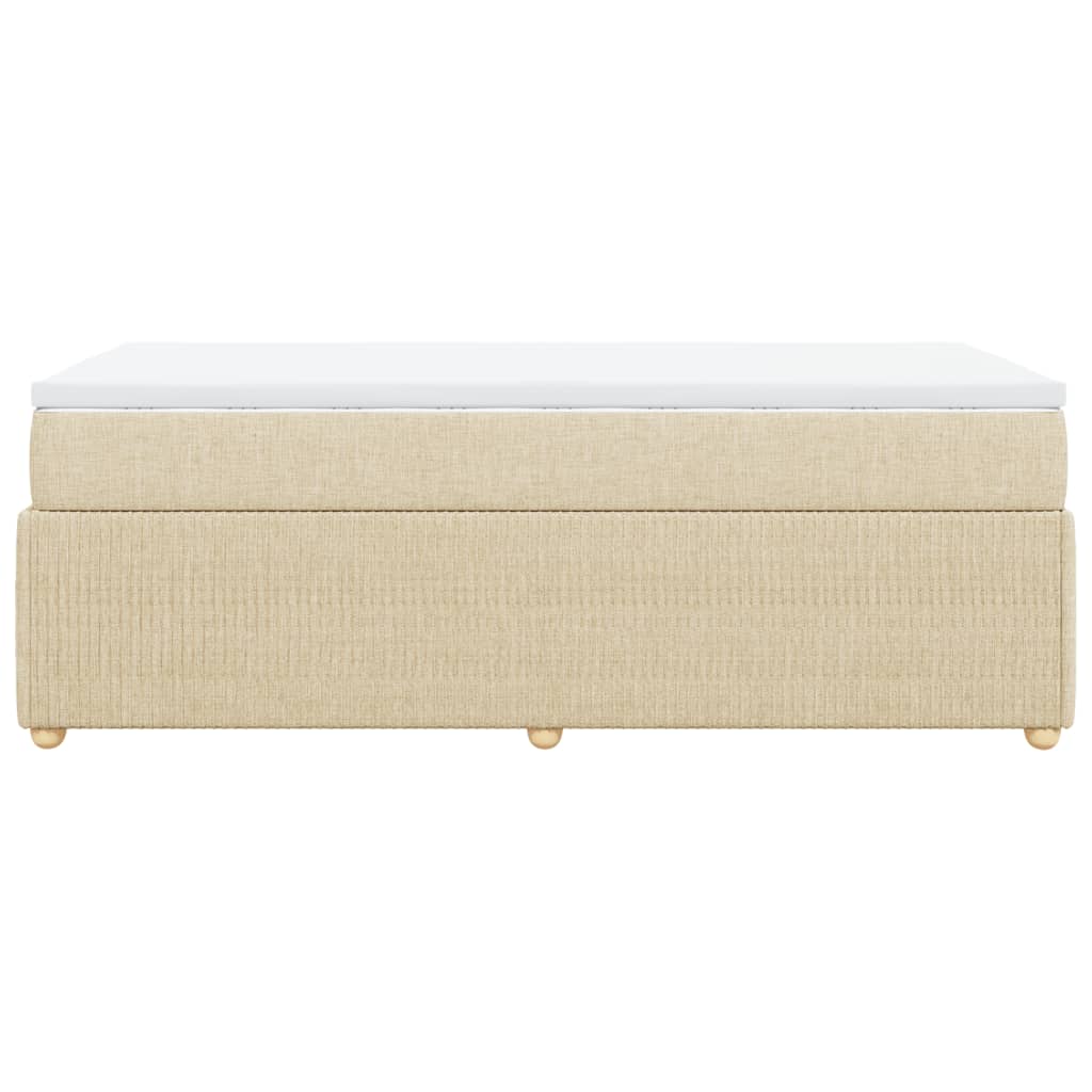Boxspring met matras stof crèmekleurig 90x200 cm