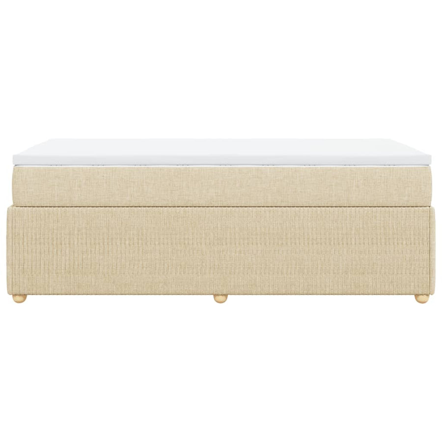 Boxspring met matras stof crèmekleurig 90x200 cm