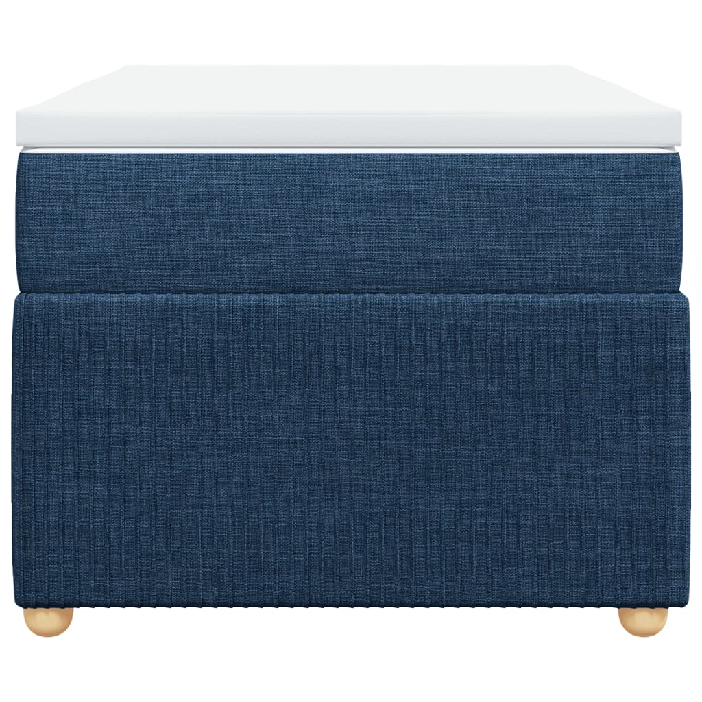 Boxspring met matras stof blauw 90x200 cm