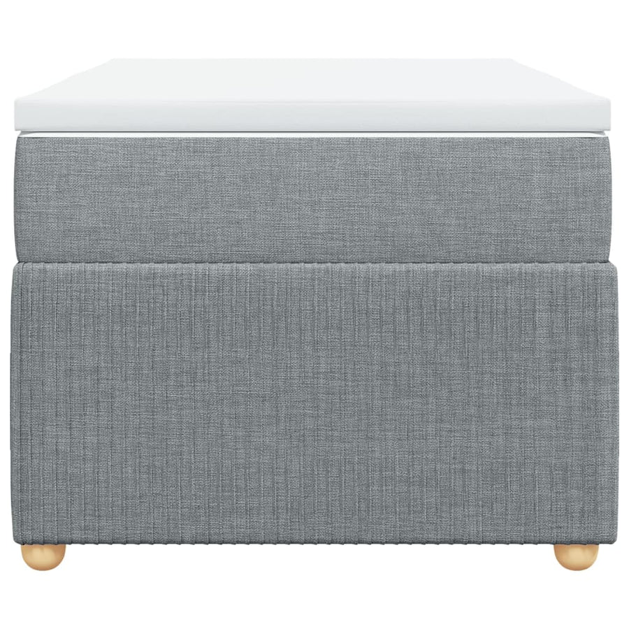 Boxspring met matras stof lichtgrijs 100x200 cm