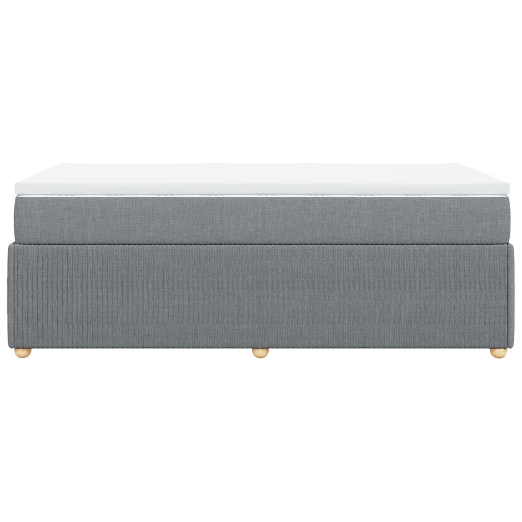 Boxspring met matras stof lichtgrijs 100x200 cm