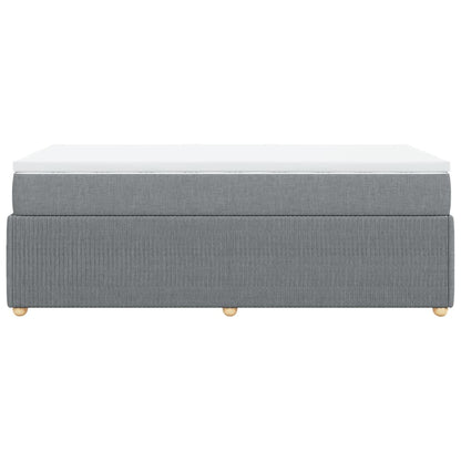 Boxspring met matras stof lichtgrijs 100x200 cm