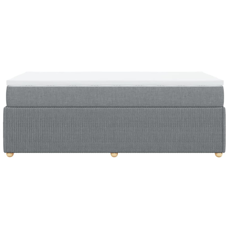 Boxspring met matras stof lichtgrijs 100x200 cm