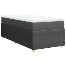 Boxspring met matras stof donkergrijs 100x200 cm