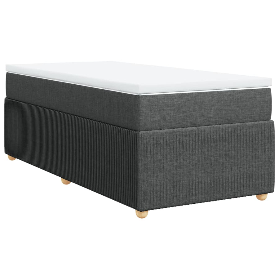 Boxspring met matras stof donkergrijs 100x200 cm