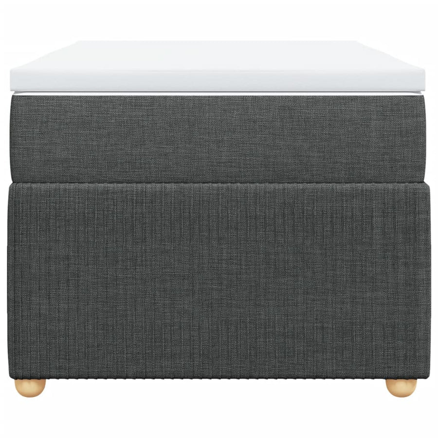 Boxspring met matras stof donkergrijs 100x200 cm