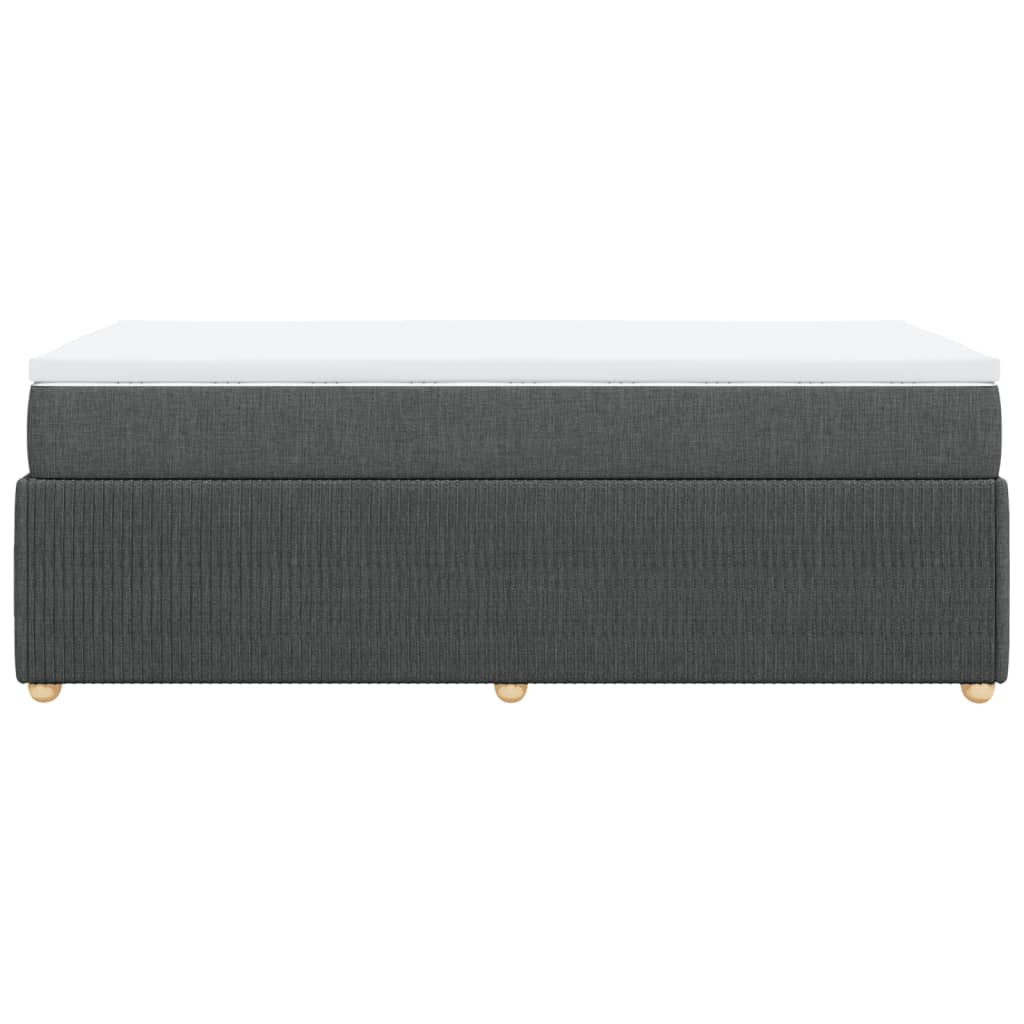 Boxspring met matras stof donkergrijs 100x200 cm