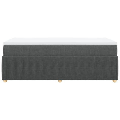 Boxspring met matras stof donkergrijs 100x200 cm