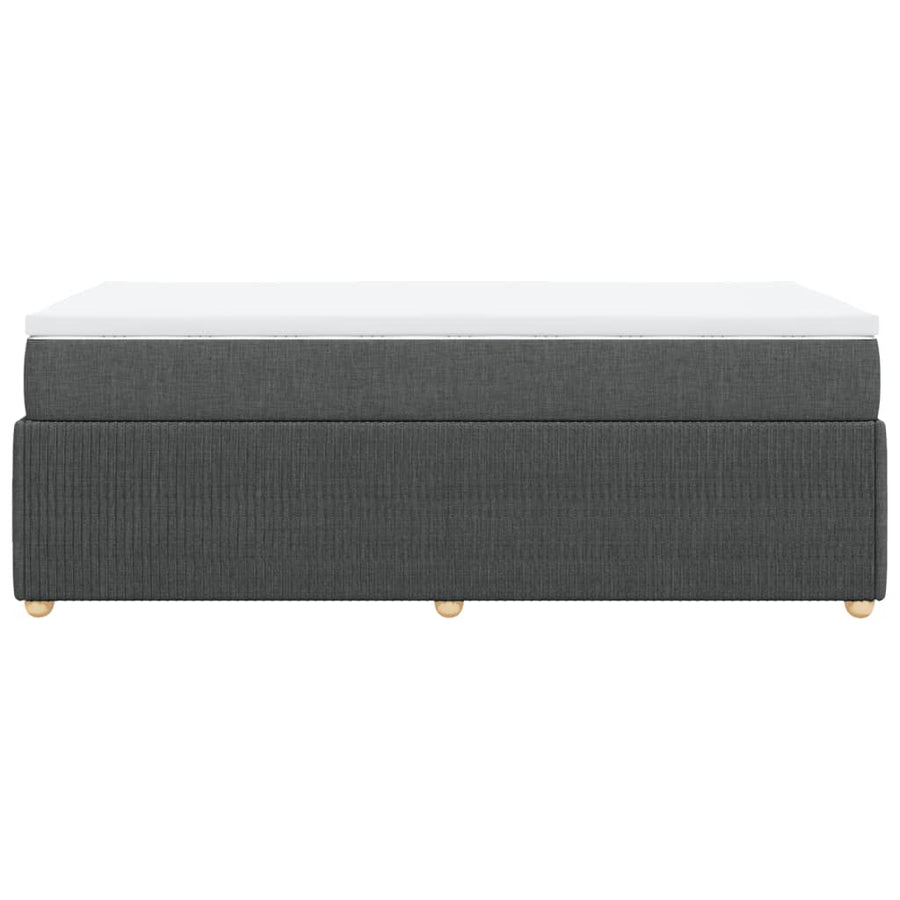 Boxspring met matras stof donkergrijs 100x200 cm