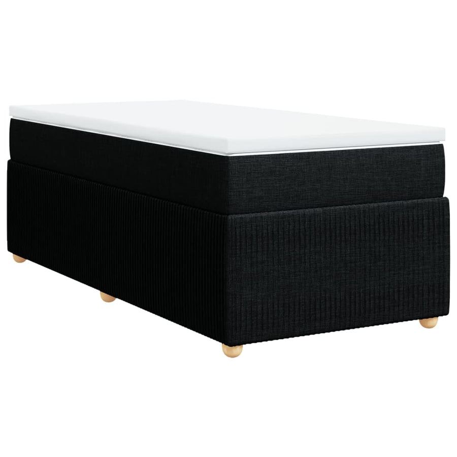Boxspring met matras stof zwart 100x200 cm