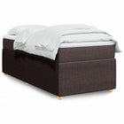 Boxspring met matras stof donkerbruin 100x200 cm