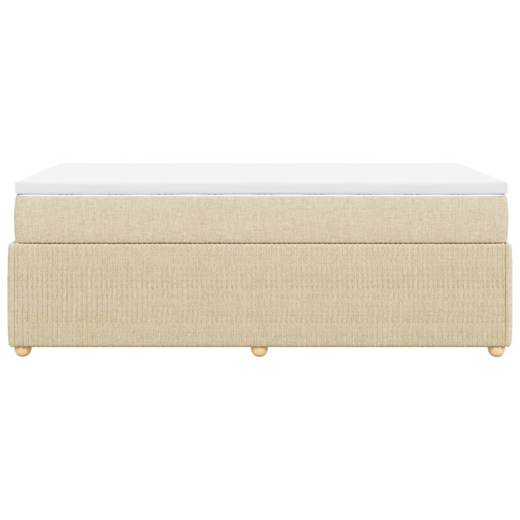 Boxspring met matras stof crèmekleurig 100x200 cm
