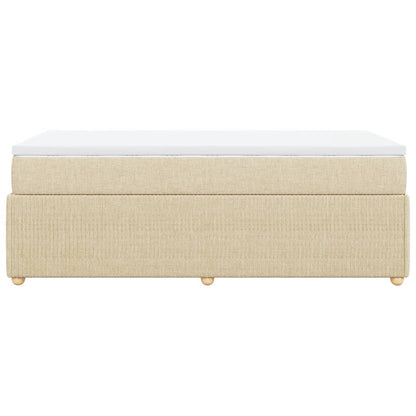 Boxspring met matras stof crèmekleurig 100x200 cm