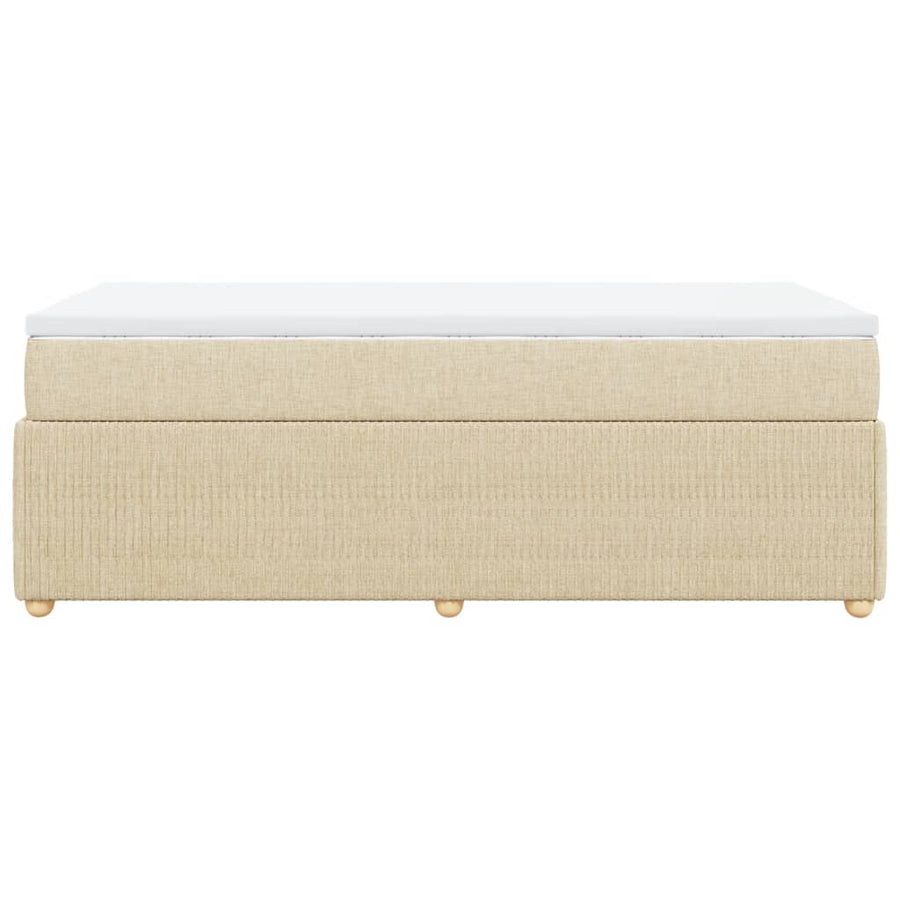 Boxspring met matras stof crèmekleurig 100x200 cm