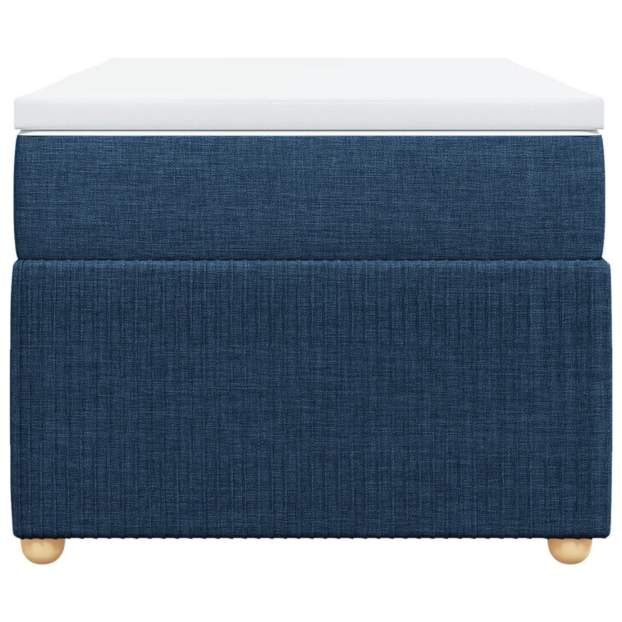 Boxspring met matras stof blauw 100x200 cm