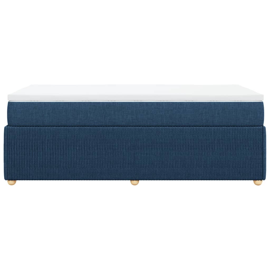 Boxspring met matras stof blauw 100x200 cm