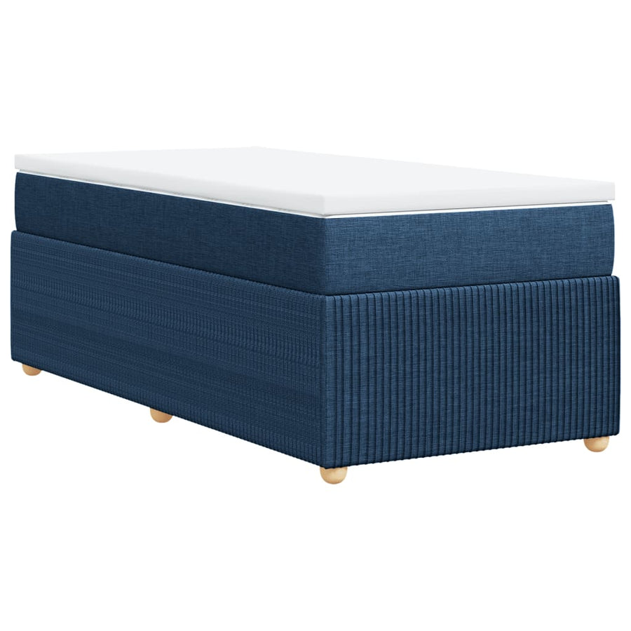 Boxspring met matras stof blauw 100x200 cm