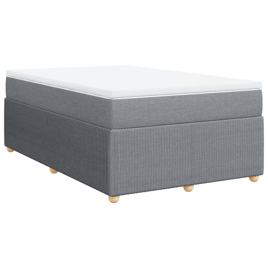 Boxspring met matras stof lichtgrijs 120x190 cm