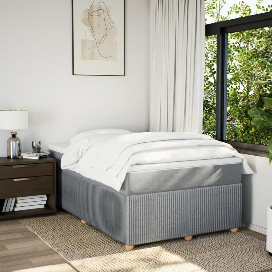 Boxspring met matras stof lichtgrijs 120x190 cm