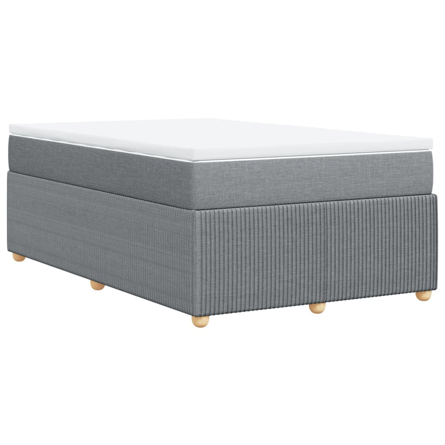 Boxspring met matras stof lichtgrijs 120x190 cm