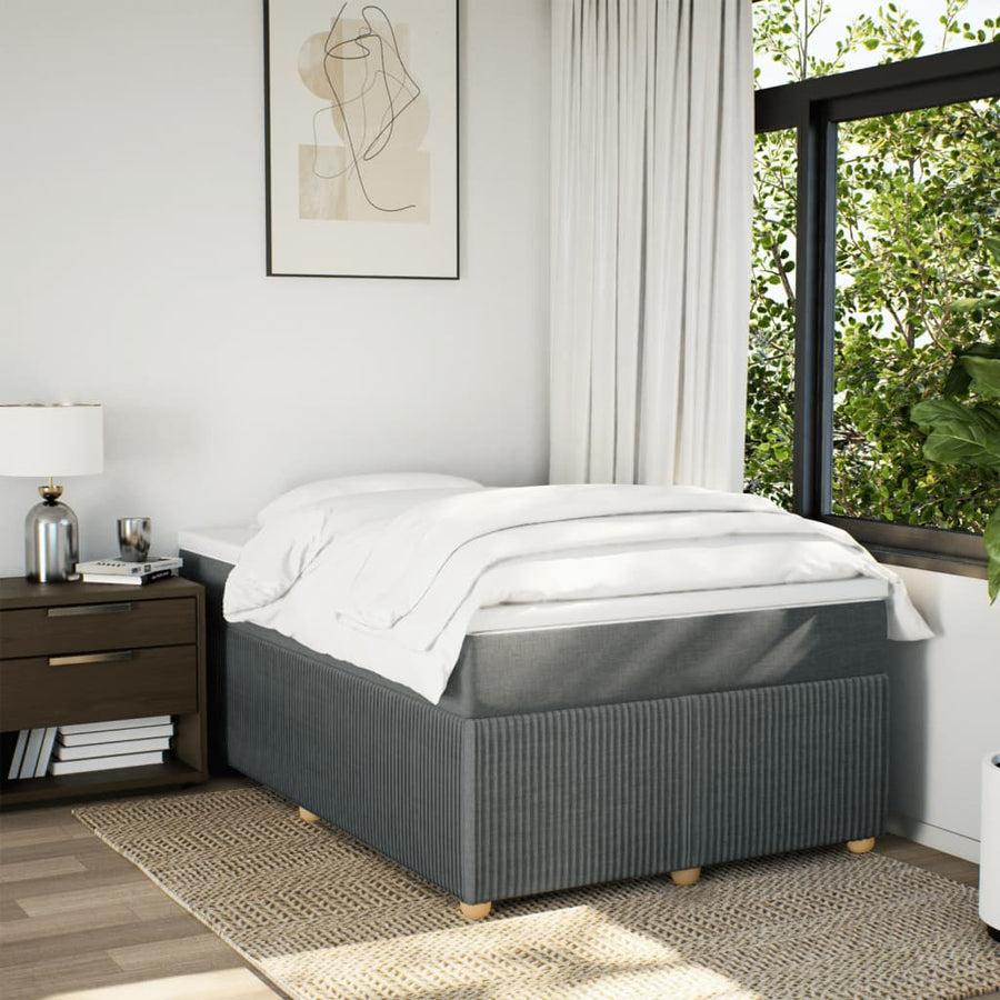 Boxspring met matras stof donkergrijs 120x190 cm