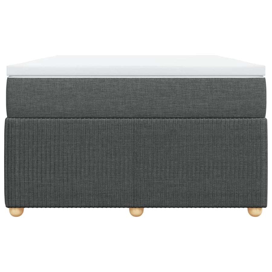 Boxspring met matras stof donkergrijs 120x190 cm