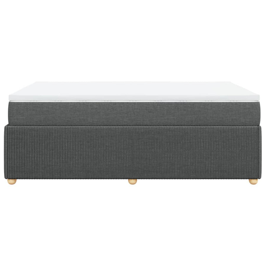 Boxspring met matras stof donkergrijs 120x190 cm