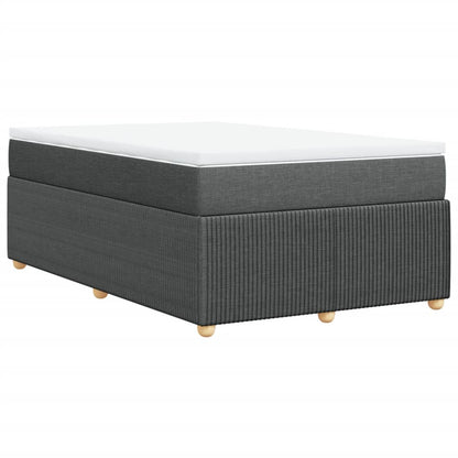 Boxspring met matras stof donkergrijs 120x190 cm
