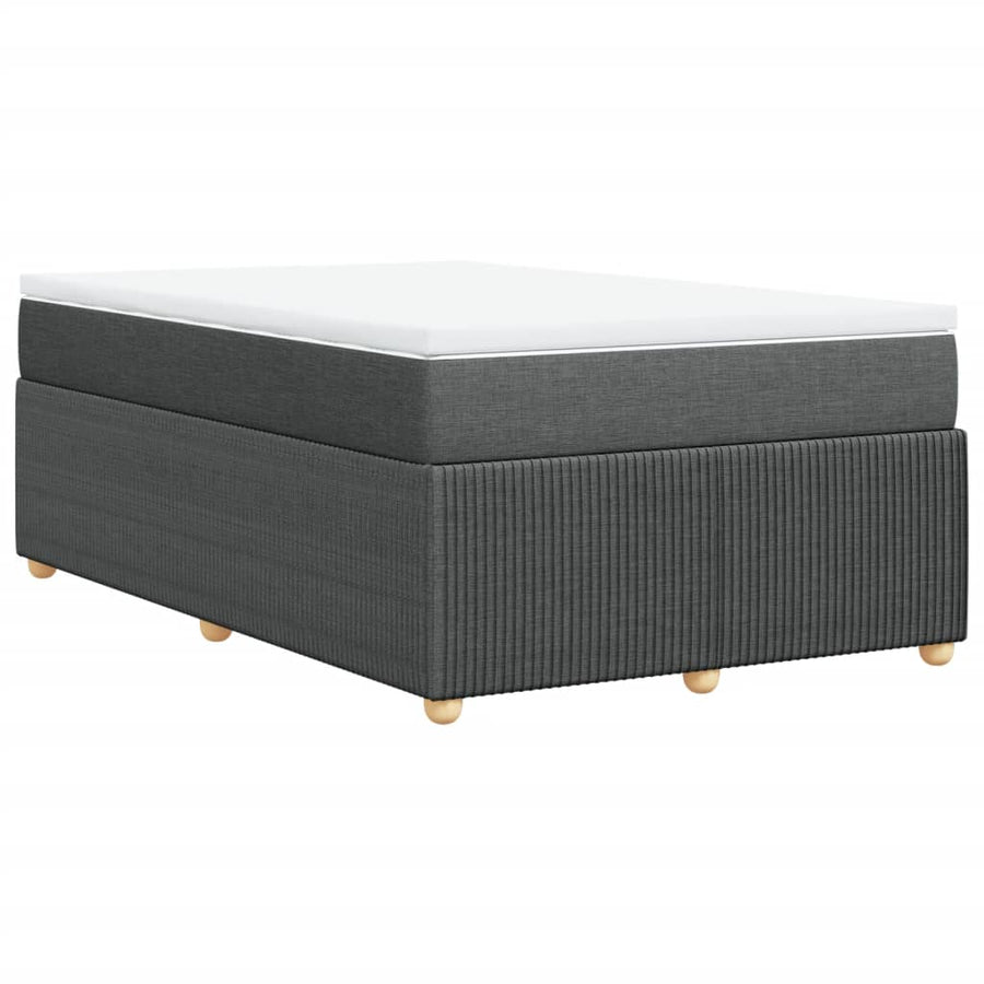 Boxspring met matras stof donkergrijs 120x190 cm