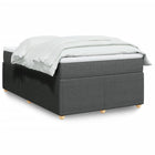 Boxspring met matras stof donkergrijs 120x190 cm