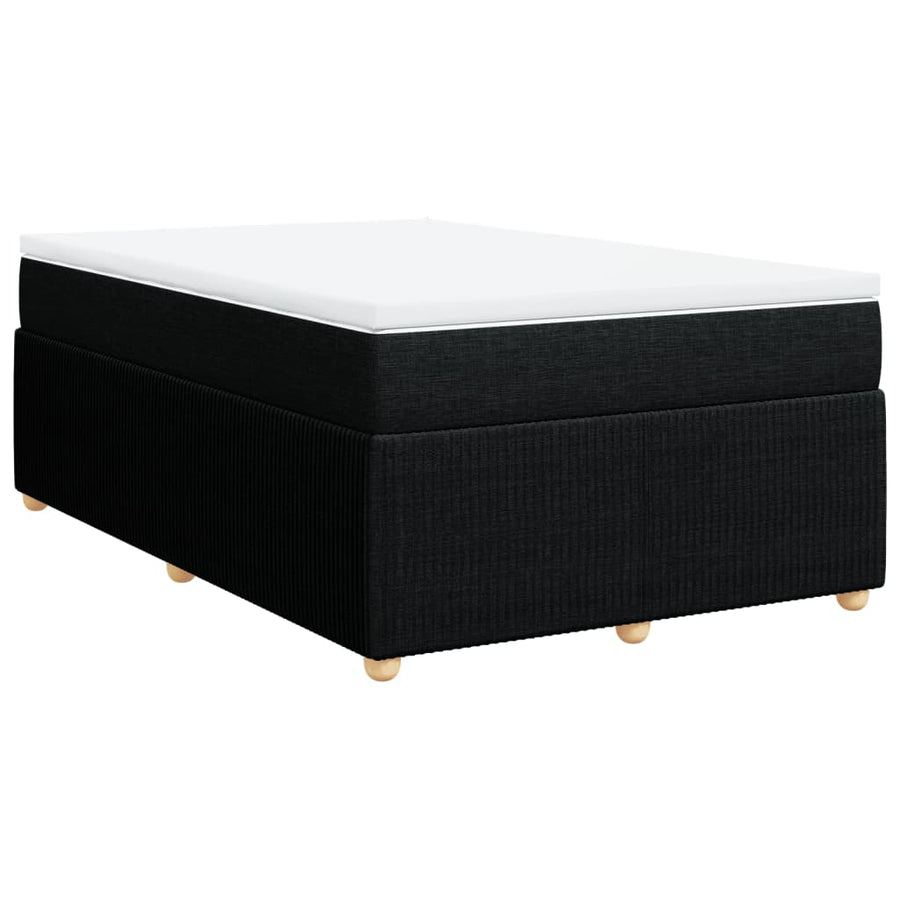 Boxspring met matras stof zwart 120x190 cm