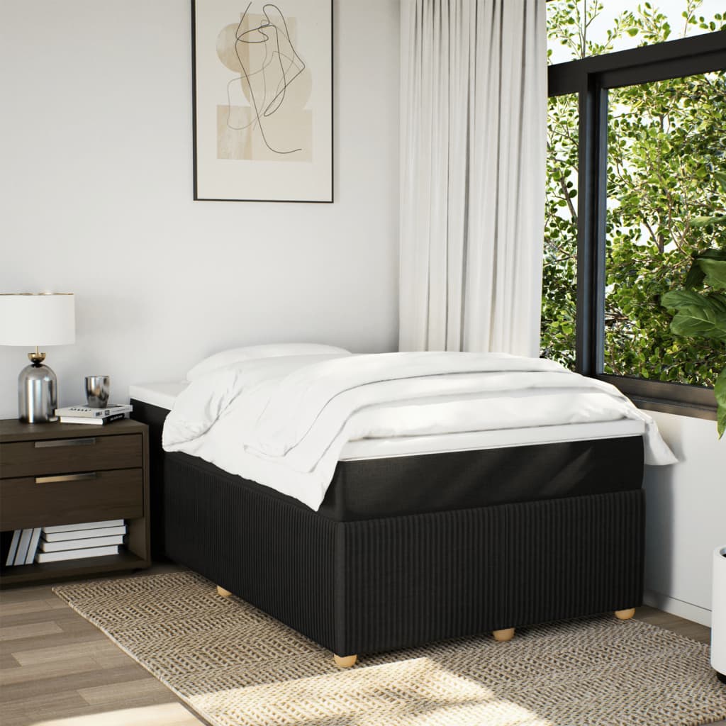Boxspring met matras stof zwart 120x190 cm