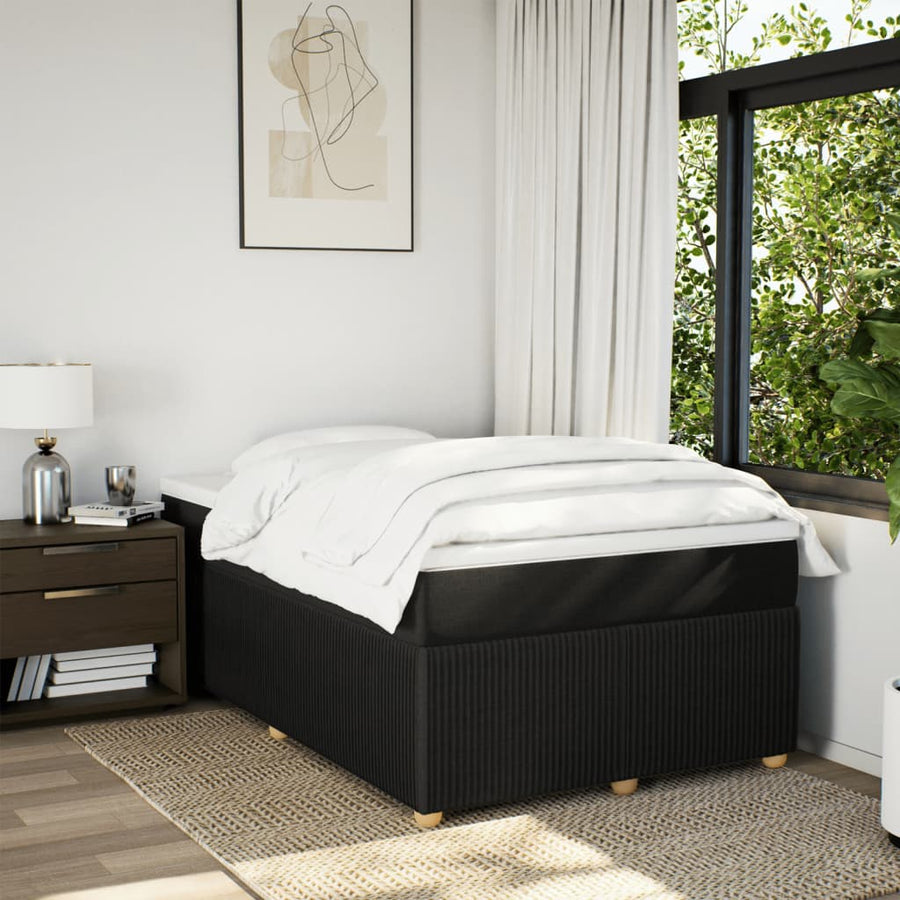 Boxspring met matras stof zwart 120x190 cm