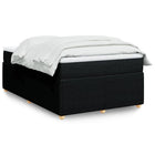 Box spring bed with black fabric mattress 120x190 cm