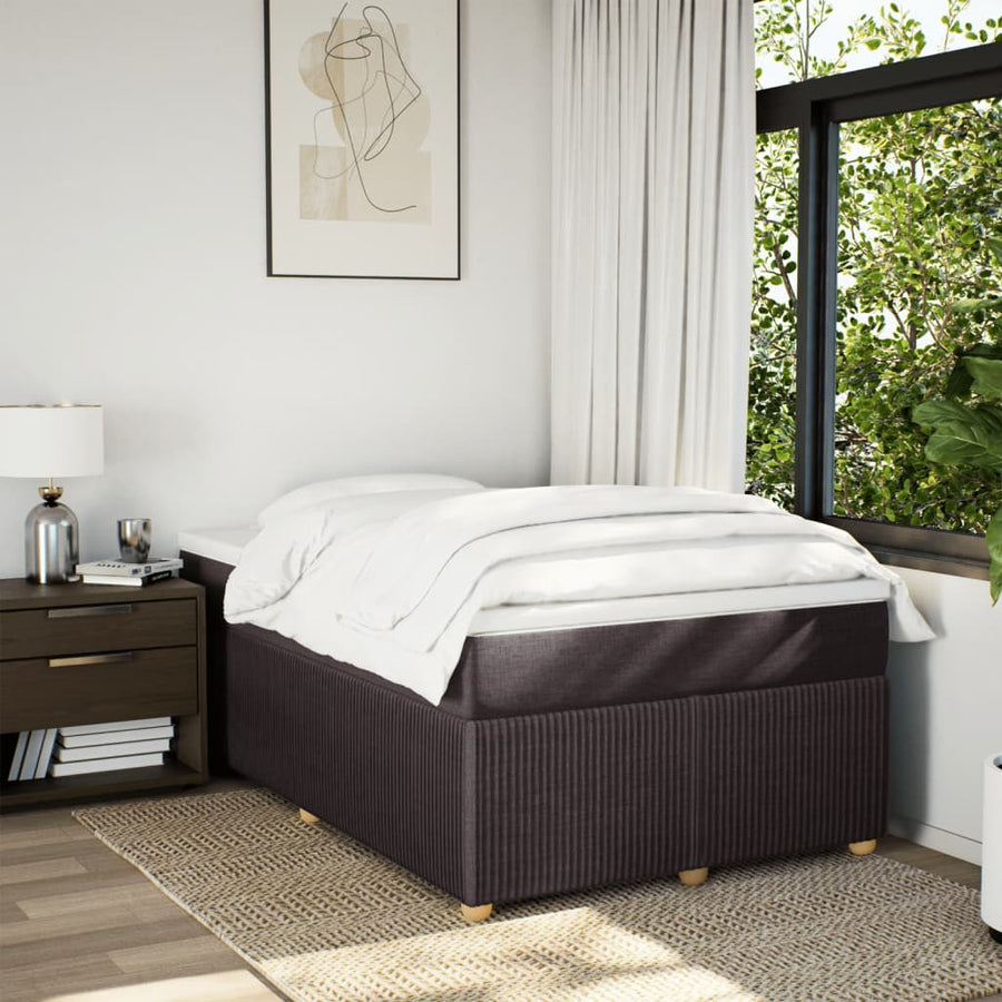 Boxspring met matras stof donkerbruin 120x190 cm