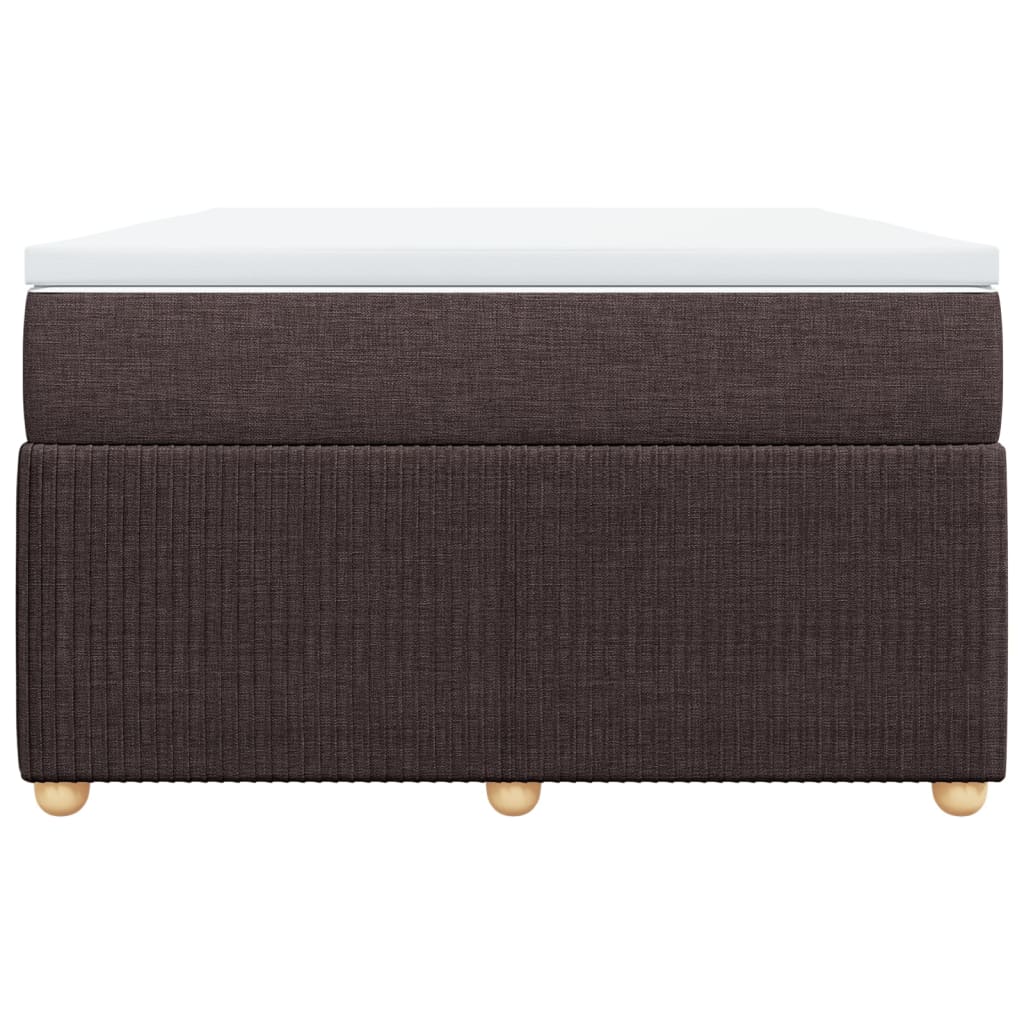 Boxspring met matras stof donkerbruin 120x190 cm