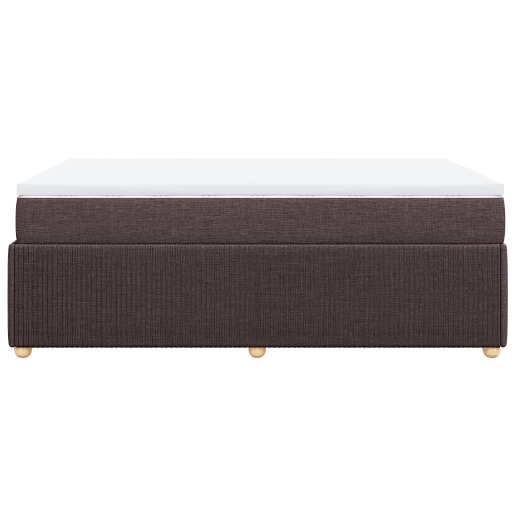 Boxspring met matras stof donkerbruin 120x190 cm