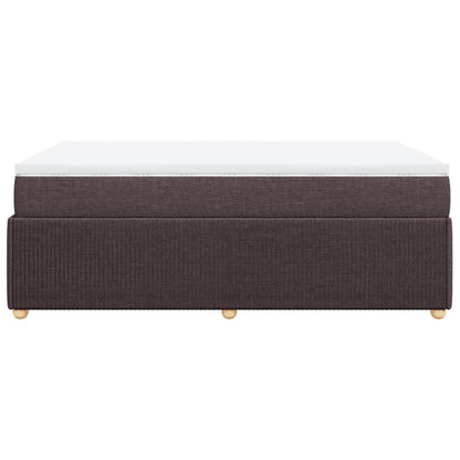 Boxspring met matras stof donkerbruin 120x190 cm