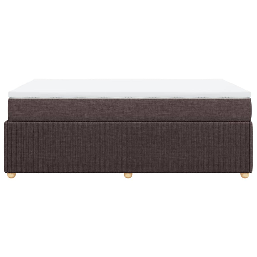 Boxspring met matras stof donkerbruin 120x190 cm