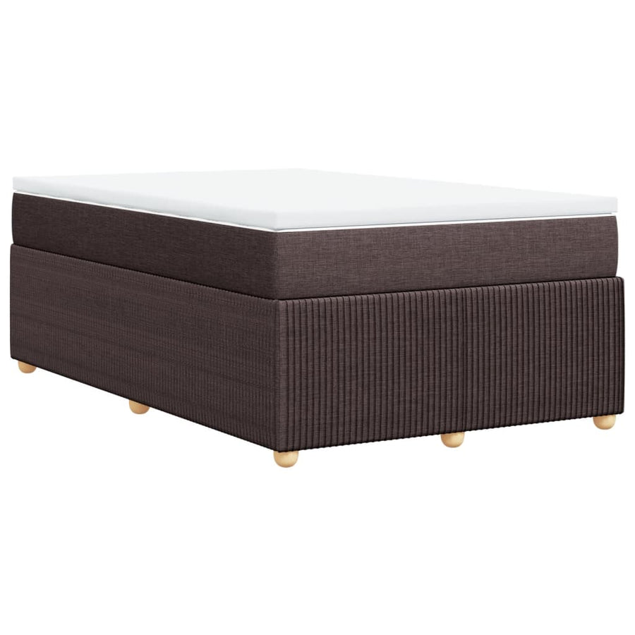 Boxspring met matras stof donkerbruin 120x190 cm