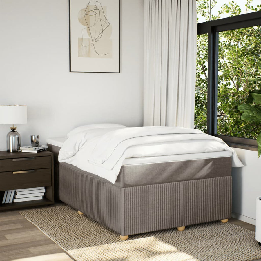 Boxspring met matras stof taupe 120x190 cm