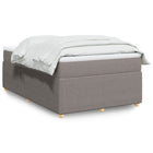 Box spring with mattress fabric taupe 120x190 cm