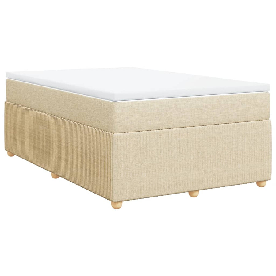 Boxspring met matras stof crèmekleurig 120x190 cm