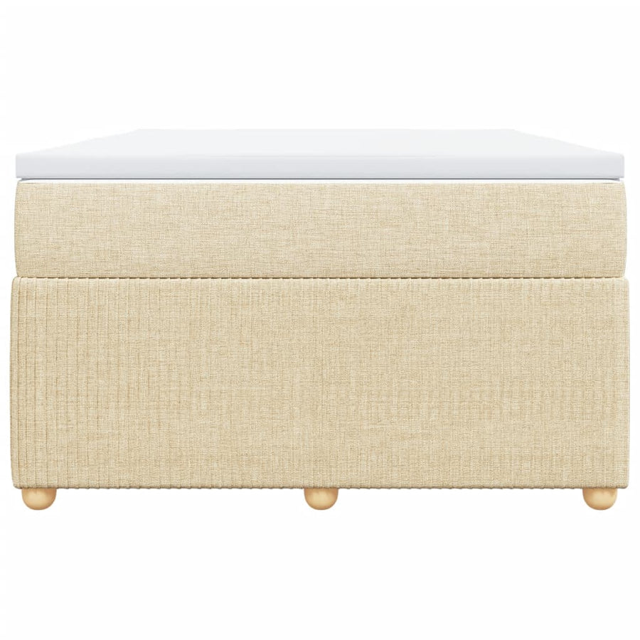 Boxspring met matras stof crèmekleurig 120x190 cm