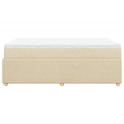 Boxspring met matras stof crèmekleurig 120x190 cm