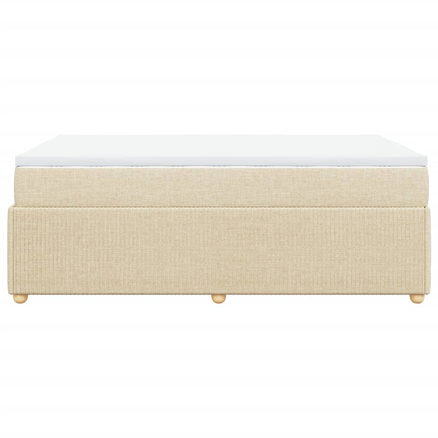 Boxspring met matras stof crèmekleurig 120x190 cm