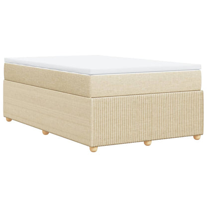 Boxspring met matras stof crèmekleurig 120x190 cm